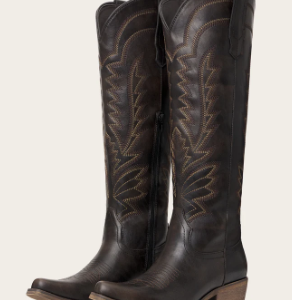 🐎The Laurey - Espresso Embroidered Cowgirl Boots with Classic Western Flair